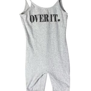 Gray “OVER IT.” JNK Stretch Romper Size M Cotton Spandex One-Piece Lounge Suit